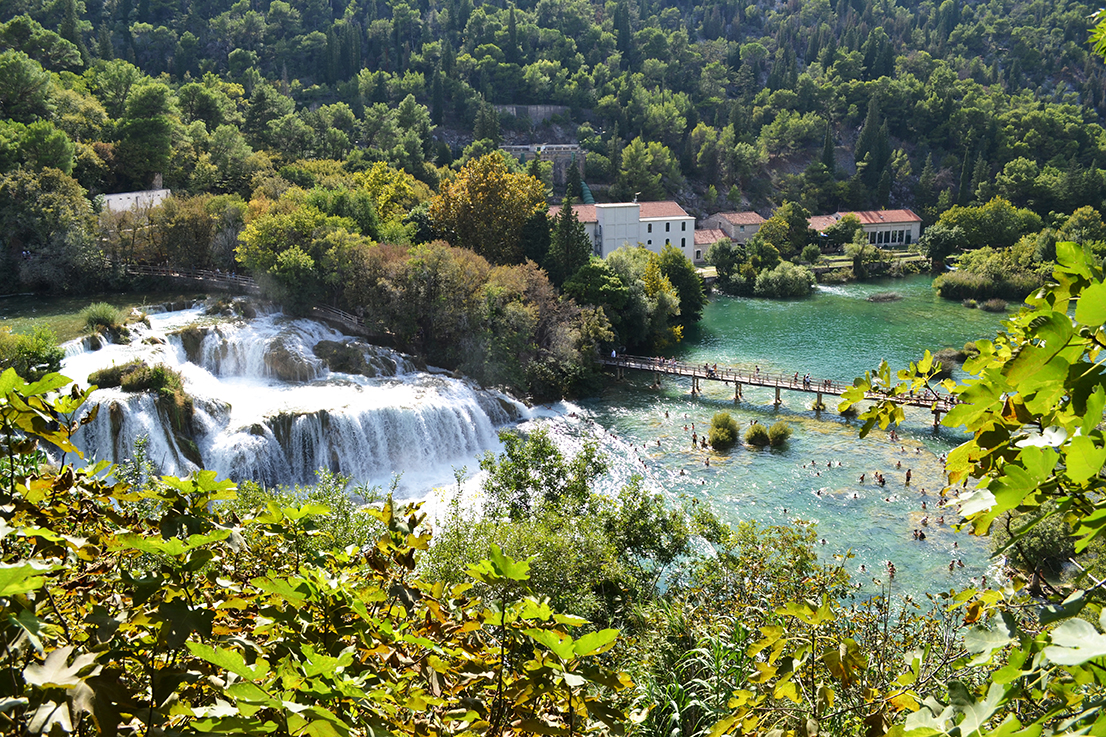 Cascade Krka vue de haut